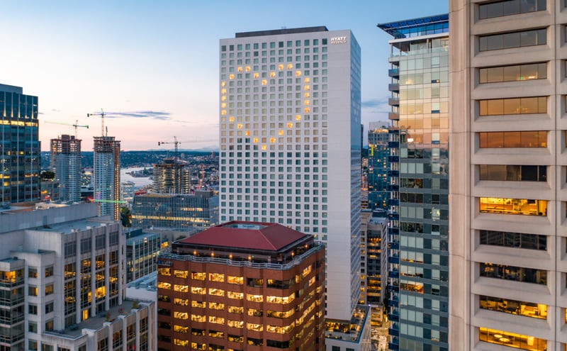 Hyatt Regency Seattle - 1260 Rooms Upper Upscale Hotel (2008) - 808 Howell St, Seattle, WA 98101