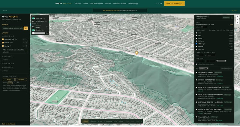 Commercial real estate data for feasibility studies